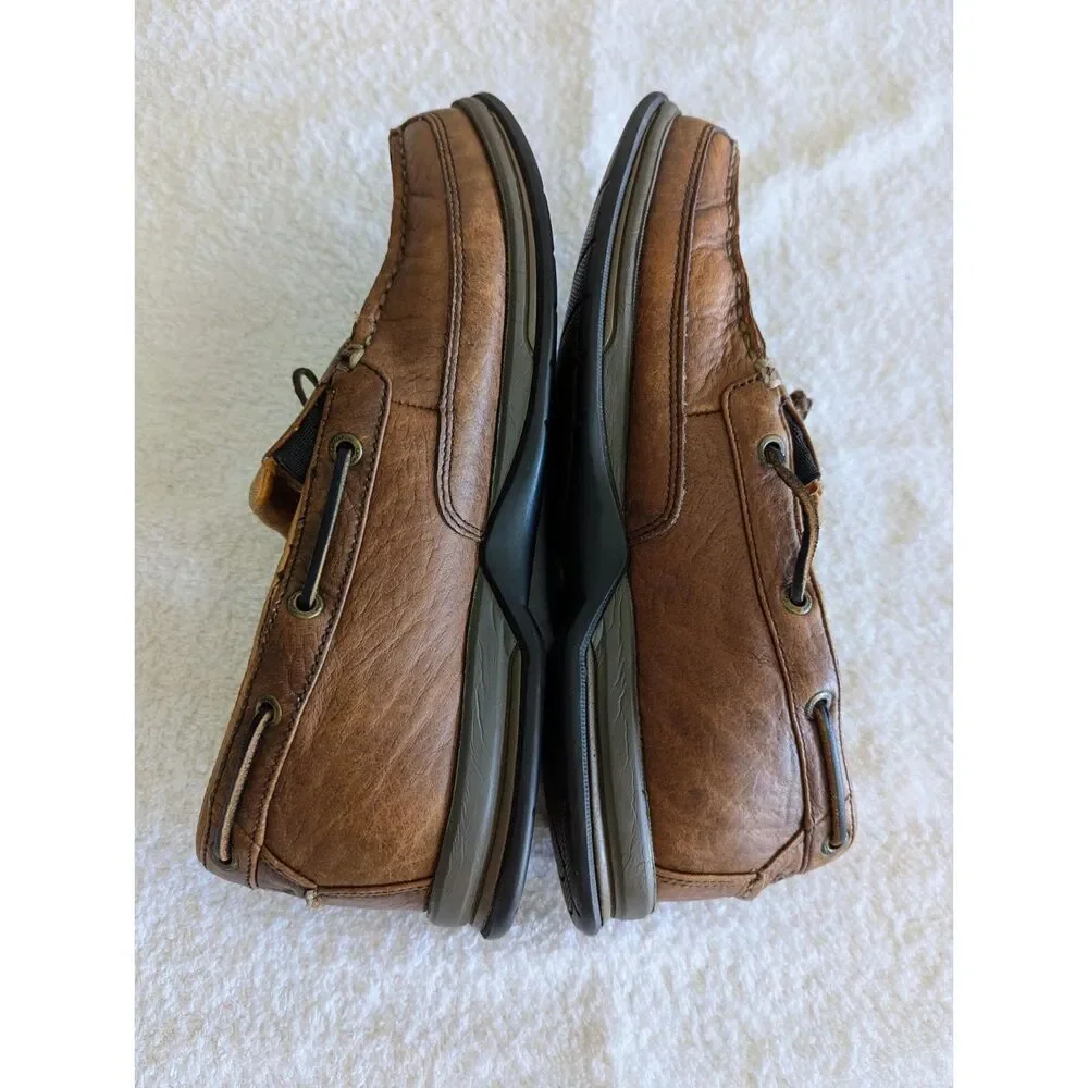 Vtg Cabela's Brown Leather Tassle Boat Slip On 82-4789 Shoes Sz 10EE